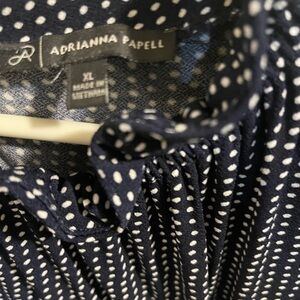 Adrianna Papell Dark Blue Polka Dot Top